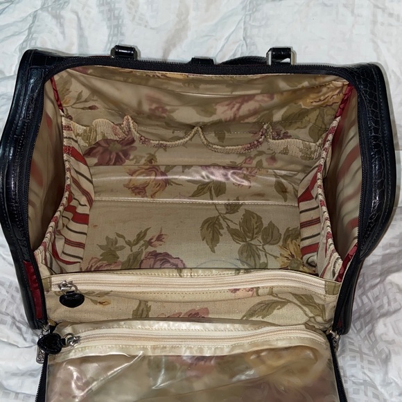 Vintage BRIGHTON Large Cosmetic travel Case croc embossed - Picture 13 of 15